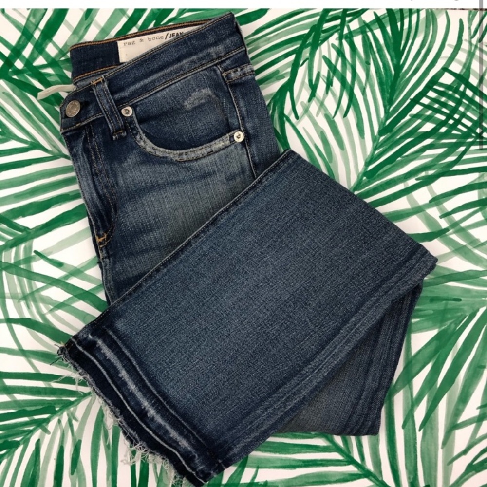 Rag & Bone High Rise Straight Crop Jeans Size 25